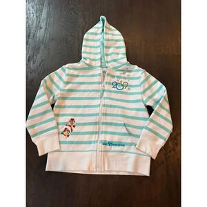 Disney Parks 2019 Embroidered Mickey & Minnie Chip &Dale Zip Up Hoodie Girls b42